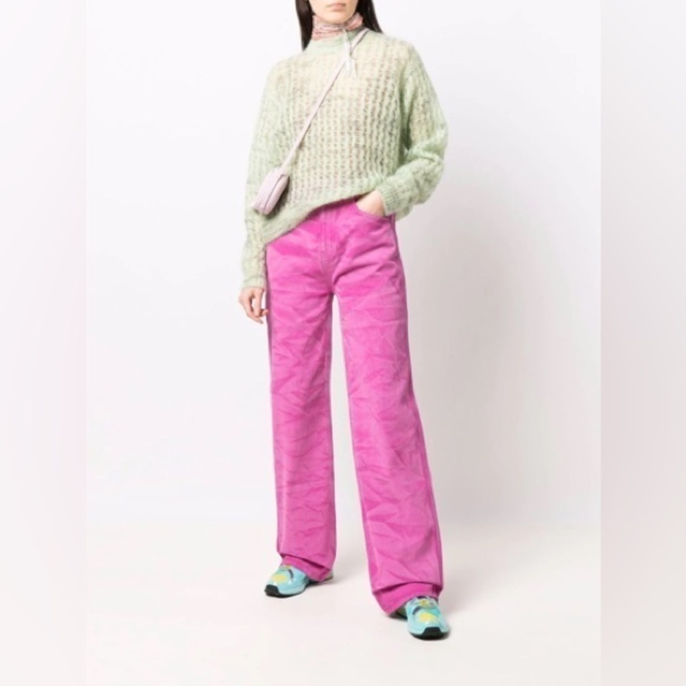 Brand New Andersson Bell Pink Tippy Wave Wrinkle Color Jeans Size S